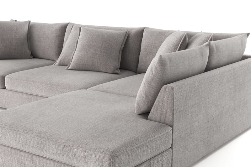 Rossita Lyx 4-sits Extra djup Soffa med Schäslong Höger - Ljusgrå Chenille - Möbler - Soffa - Divansoffor & schäslongsoffa