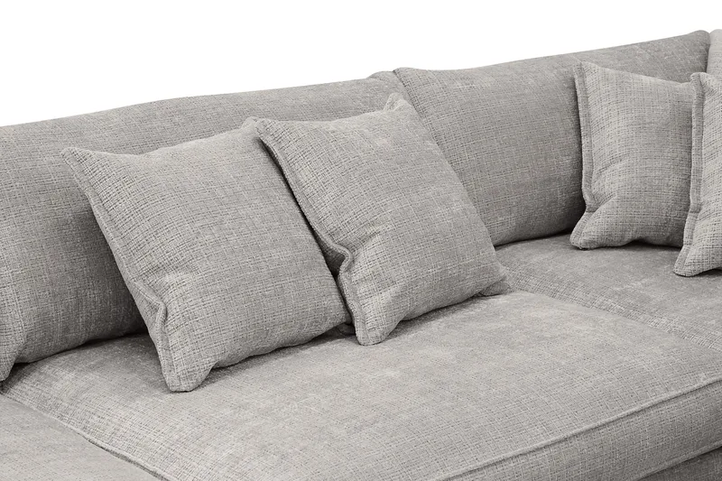 Rossita Lyx 4-sits Extra djup Soffa med Schäslong Höger - Ljusgrå Chenille - Möbler - Soffa - Divansoffor & schäslongsoffa