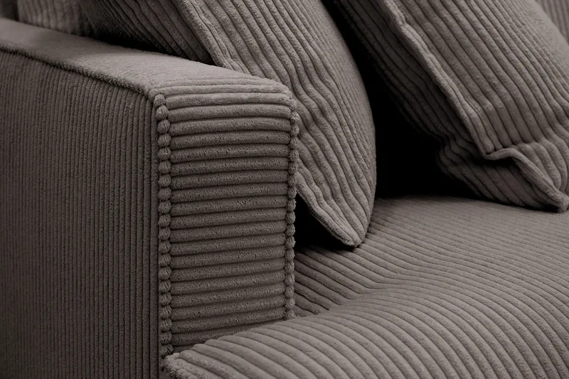 Rossita Lyx 4-sits Extra djup Soffa med Schäslong Höger - Mörkgrå Manchester - Möbler - Soffa - Divansoffor & schäslongsoffa