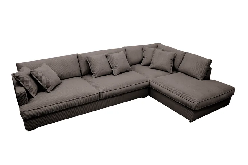 Rossita Lyx 4-sits Extra djup Soffa med Schäslong Höger - Mörkgrå Manchester - Möbler - Soffa - Divansoffor & schäslongsoffa