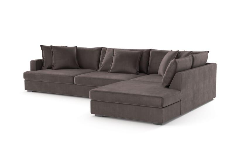 Rossita Lyx 4-sits Extra djup Soffa med Schäslong Höger - Mörkgrå Manchester - Möbler - Soffa - Divansoffor & schäslongsoffa