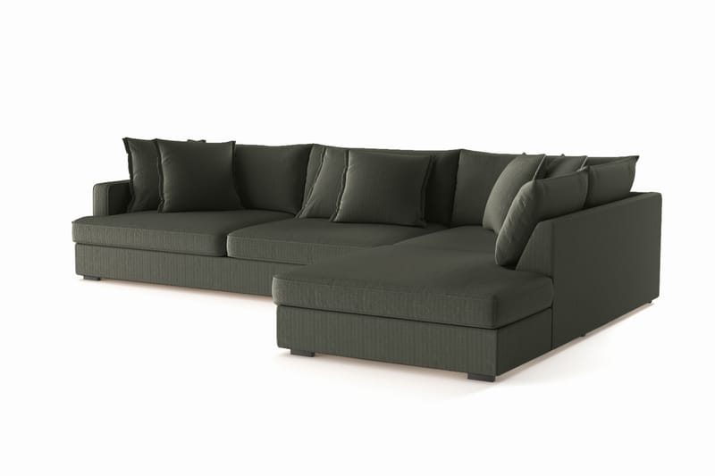 Rossita Lyx 4-sits Extra djup Soffa med Schäslong Höger - Mörkgrön Manchester - Möbler - Soffa - Divansoffor & schäslongsoffa