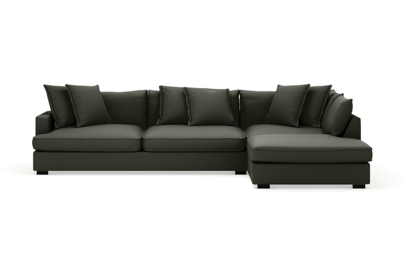 Rossita Lyx 4-sits Extra djup Soffa med Schäslong Höger - Mörkgrön Manchester - Möbler - Soffa - Divansoffor & schäslongsoffa