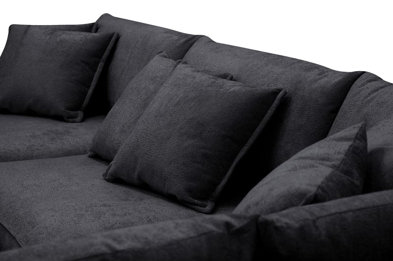 Rossita Lyx 4-sits Extra djup Soffa med Schäslong Höger - Svart Chenille - Möbler - Soffa - Divansoffor & schäslongsoffa