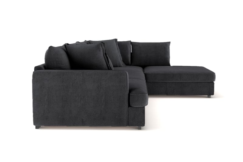 Rossita Lyx 4-sits Extra djup Soffa med Schäslong Höger - Svart Chenille - Möbler - Soffa - Divansoffor & schäslongsoffa
