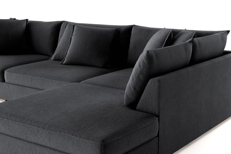 Rossita Lyx 4-sits Extra djup Soffa med Schäslong Höger - Svart Chenille - Möbler - Soffa - Divansoffor & schäslongsoffa
