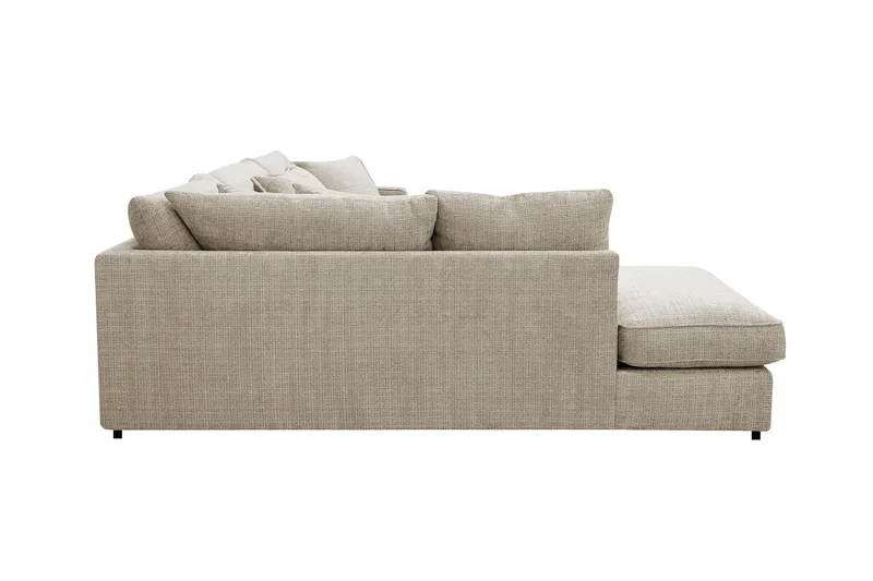 Rossita Lyx 4-sits Extra djup Soffa med Schäslong Vänster - Beige Chenille - Möbler - Soffa - Divansoffor & schäslongsoffa