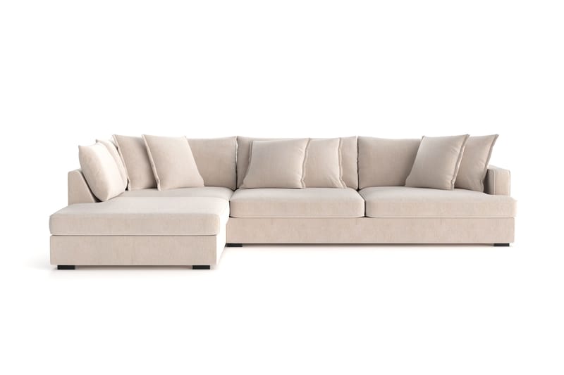 Rossita Lyx 4-sits Extra djup Soffa med Schäslong Vänster - Beige Chenille - Möbler - Soffa - Divansoffor & schäslongsoffa