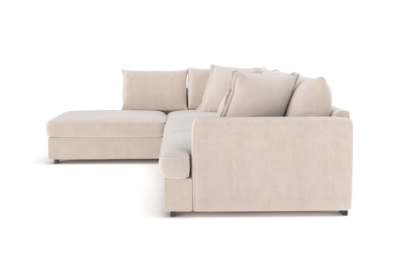 Rossita Lyx 4-sits Extra djup Soffa med Schäslong Vänster - Beige Chenille - Möbler - Soffa - Divansoffor & schäslongsoffa