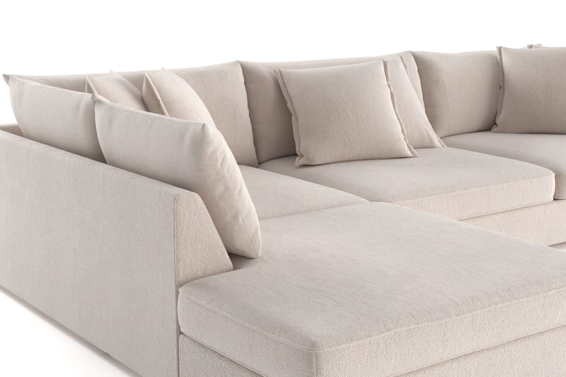 Rossita Lyx 4-sits Extra djup Soffa med Schäslong Vänster - Beige Chenille - Möbler - Soffa - Divansoffor & schäslongsoffa