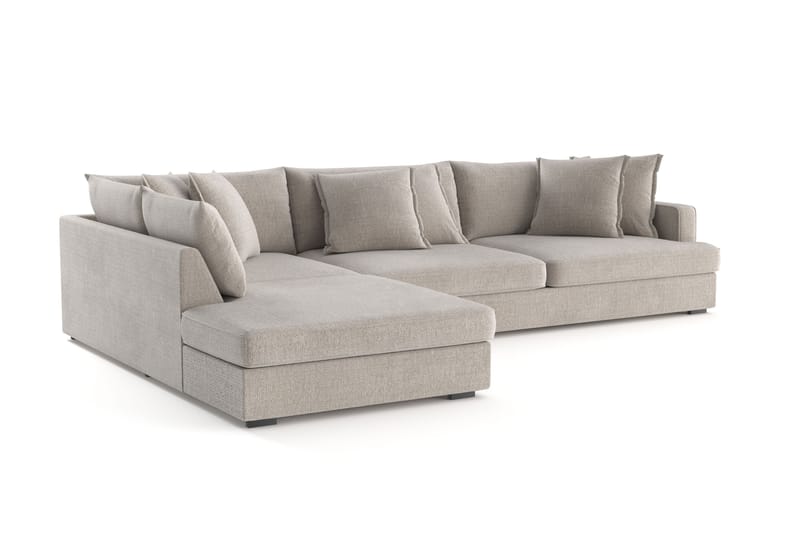 Rossita Lyx 4-sits Extra djup Soffa med Schäslong Vänster - Beige Chenille - Möbler - Soffa - Divansoffor & schäslongsoffa