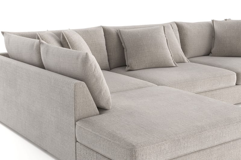Rossita Lyx 4-sits Extra djup Soffa med Schäslong Vänster - Beige Chenille - Möbler - Soffa - Divansoffor & schäslongsoffa