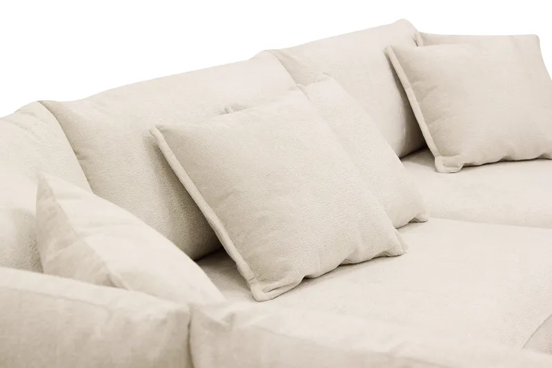 Rossita Lyx 4-sits Extra djup Soffa med Schäslong Vänster - Beige Chenille - Möbler - Soffa - Divansoffor & schäslongsoffa