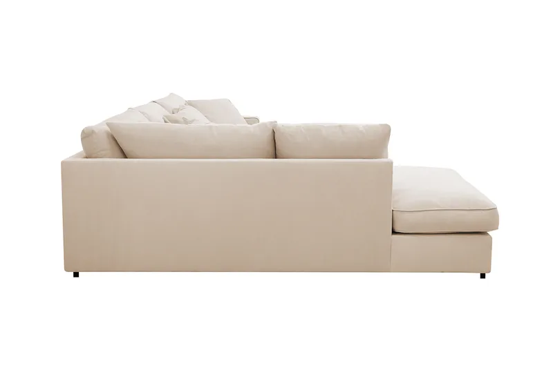 Rossita Lyx 4-sits Extra djup Soffa med Schäslong Vänster - Beige Manchester - Möbler - Soffa - Divansoffor & schäslongsoffa