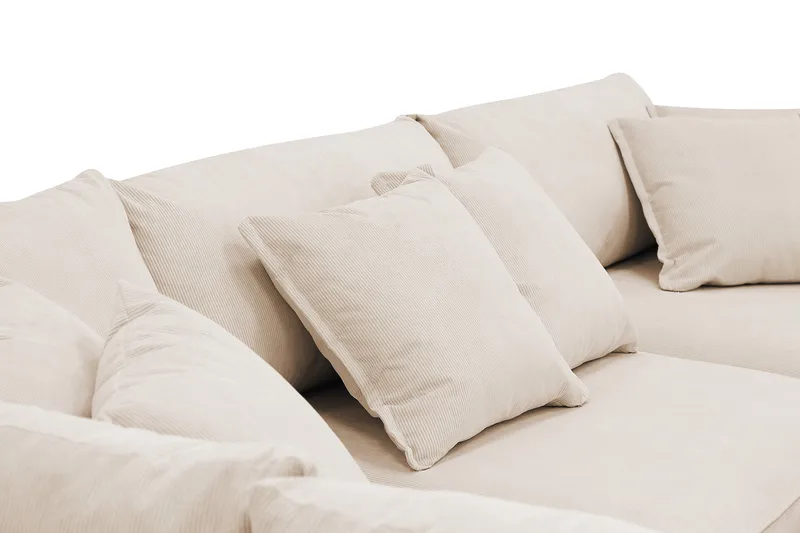 Rossita Lyx 4-sits Extra djup Soffa med Schäslong Vänster - Beige Manchester - Möbler - Soffa - Divansoffor & schäslongsoffa