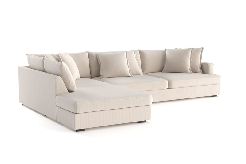 Rossita Lyx 4-sits Extra djup Soffa med Schäslong Vänster - Beige Manchester - Möbler - Soffa - Divansoffor & schäslongsoffa