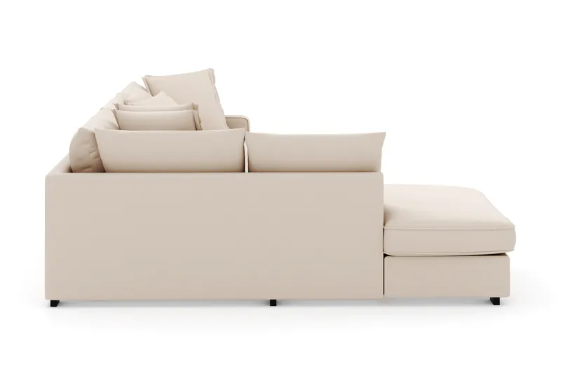 Rossita Lyx 4-sits Extra djup Soffa med Schäslong Vänster - Beige Manchester - Möbler - Soffa - Divansoffor & schäslongsoffa