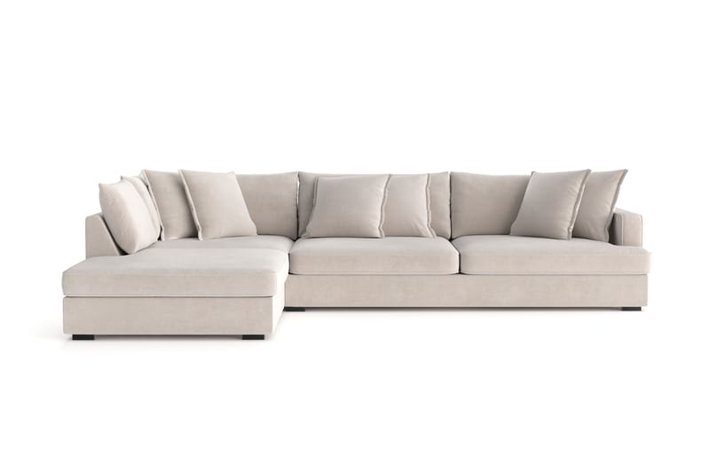 Rossita Lyx 4-sits Extra djup Soffa med Schäslong Vänster, Beige Tyg