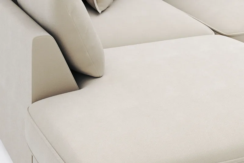 Rossita Lyx 4-sits Extra djup Soffa med Schäslong Vänster - Beige Tyg - Möbler - Soffa - Divansoffor & schäslongsoffa