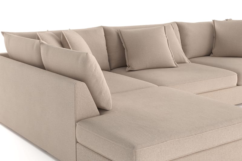 Rossita Lyx 4-sits Extra djup Soffa med Schäslong Vänster - Beige Tyg - Möbler - Soffa - Divansoffor & schäslongsoffa