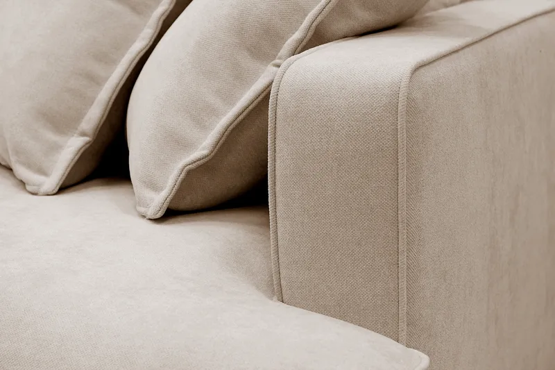 Rossita Lyx 4-sits Extra djup Soffa med Schäslong Vänster - Beige Tyg - Möbler - Soffa - Divansoffor & schäslongsoffa