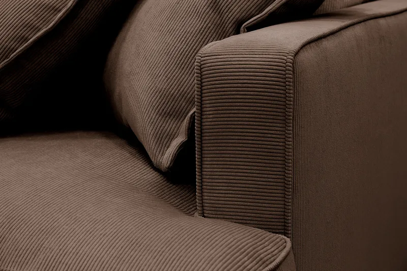 Rossita Lyx 4-sits Extra djup Soffa med Schäslong Vänster - Brun Manchester - Möbler - Soffa - Divansoffor & schäslongsoffa