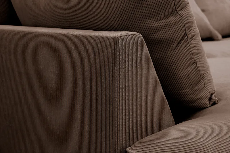 Rossita Lyx 4-sits Extra djup Soffa med Schäslong Vänster - Brun Manchester - Möbler - Soffa - Divansoffor & schäslongsoffa