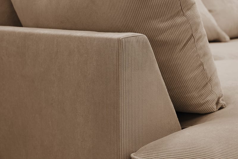 Rossita Lyx 4-sits Extra djup Soffa med Schäslong Vänster - Brun Manchester - Möbler - Soffa - Divansoffor & schäslongsoffa