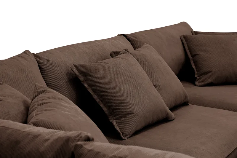 Rossita Lyx 4-sits Extra djup Soffa med Schäslong Vänster - Brun Manchester - Möbler - Soffa - Divansoffor & schäslongsoffa