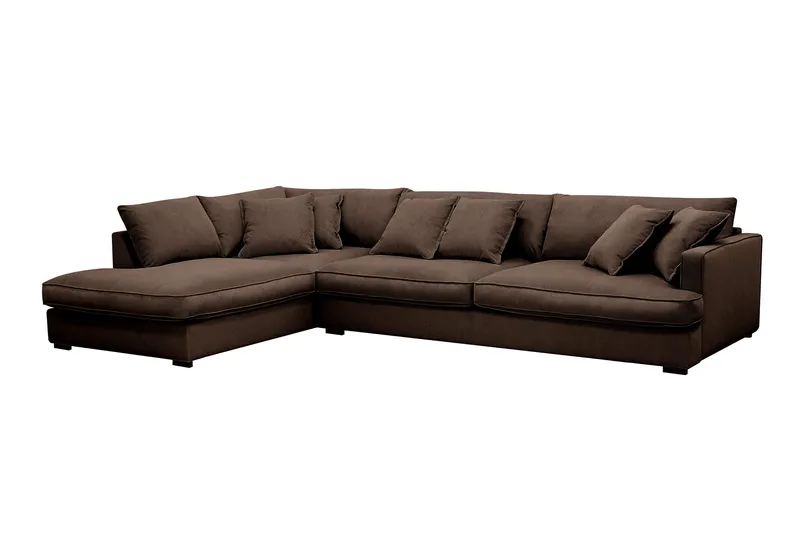 Rossita Lyx 4-sits Extra djup Soffa med Schäslong Vänster - Brun Manchester - Möbler - Soffa - Divansoffor & schäslongsoffa