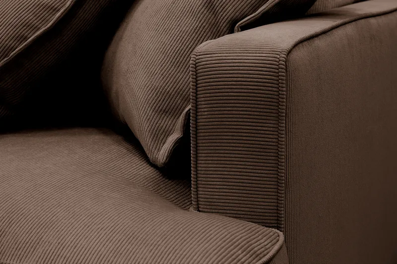 Rossita Lyx 4-sits Extra djup Soffa med Schäslong Vänster - Brun Manchester - Möbler - Soffa - Divansoffor & schäslongsoffa