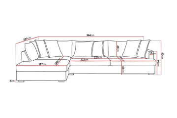 Rossita Lyx 4-sits Extra djup Soffa med Schäslong Vänster