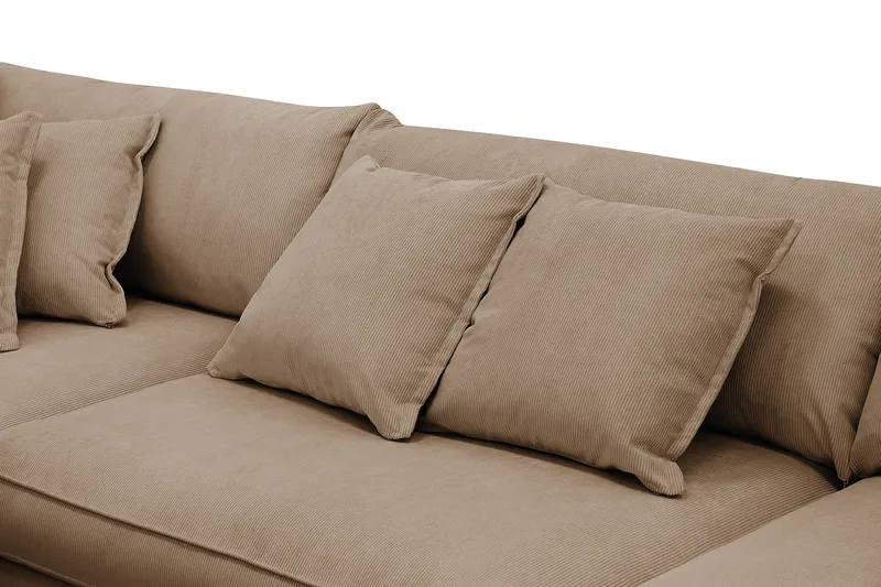 Rossita Lyx 4-sits Extra djup Soffa med Schäslong Vänster - Brun Manchester - Möbler - Soffa - Divansoffor & schäslongsoffa