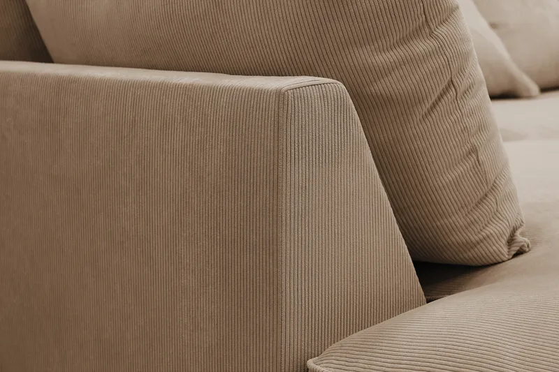 Rossita Lyx 4-sits Extra djup Soffa med Schäslong Vänster - Brun Manchester - Möbler - Soffa - Divansoffor & schäslongsoffa