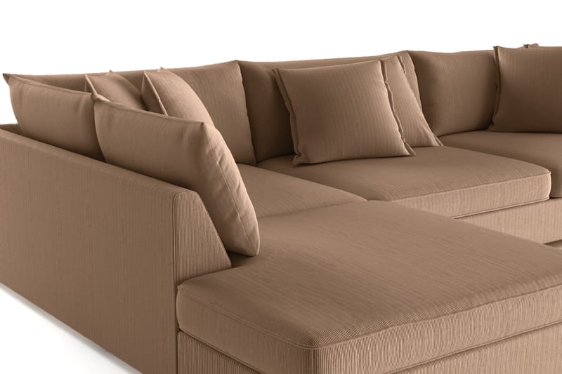 Rossita Lyx 4-sits Extra djup Soffa med Schäslong Vänster - Brun Manchester - Möbler - Soffa - Divansoffor & schäslongsoffa