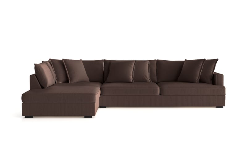 Rossita Lyx 4-sits Extra djup Soffa med Schäslong Vänster - Brun Manchester - Möbler - Soffa - Divansoffor & schäslongsoffa