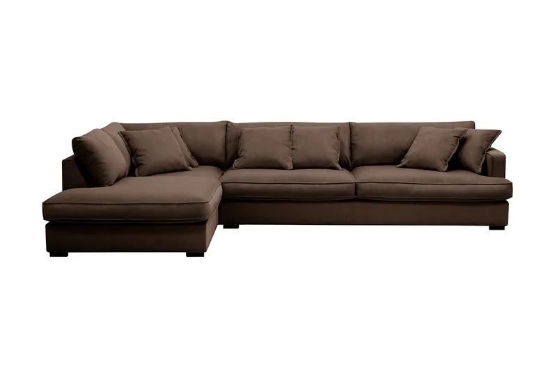 Rossita Lyx 4-sits Extra djup Soffa med Schäslong Vänster - Brun Manchester - Möbler - Soffa - Divansoffor & schäslongsoffa