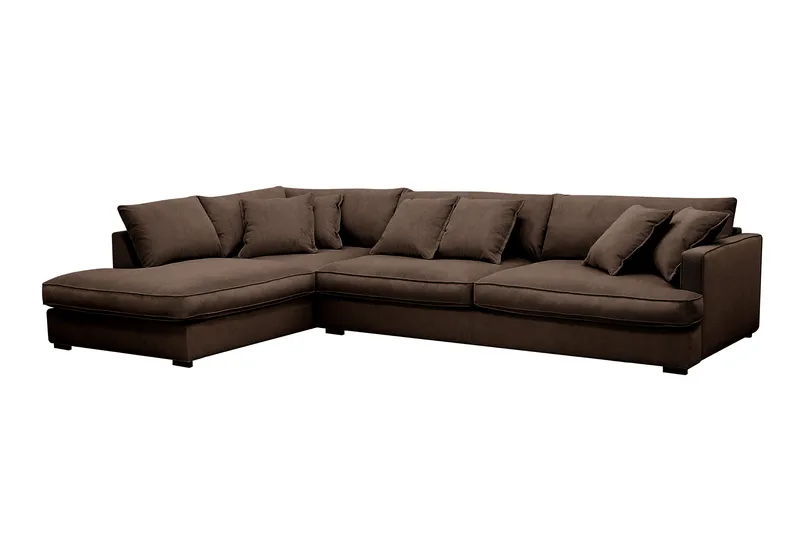 Rossita Lyx 4-sits Extra djup Soffa med Schäslong Vänster - Brun Manchester - Möbler - Soffa - Divansoffor & schäslongsoffa