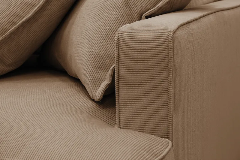 Rossita Lyx 4-sits Extra djup Soffa med Schäslong Vänster - Brun Manchester - Möbler - Soffa - Divansoffor & schäslongsoffa