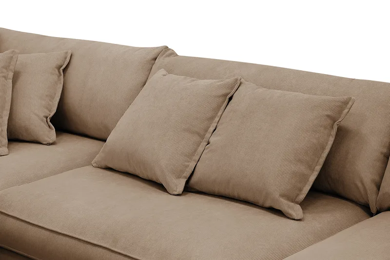 Rossita Lyx 4-sits Extra djup Soffa med Schäslong Vänster - Brun Manchester - Möbler - Soffa - Divansoffor & schäslongsoffa