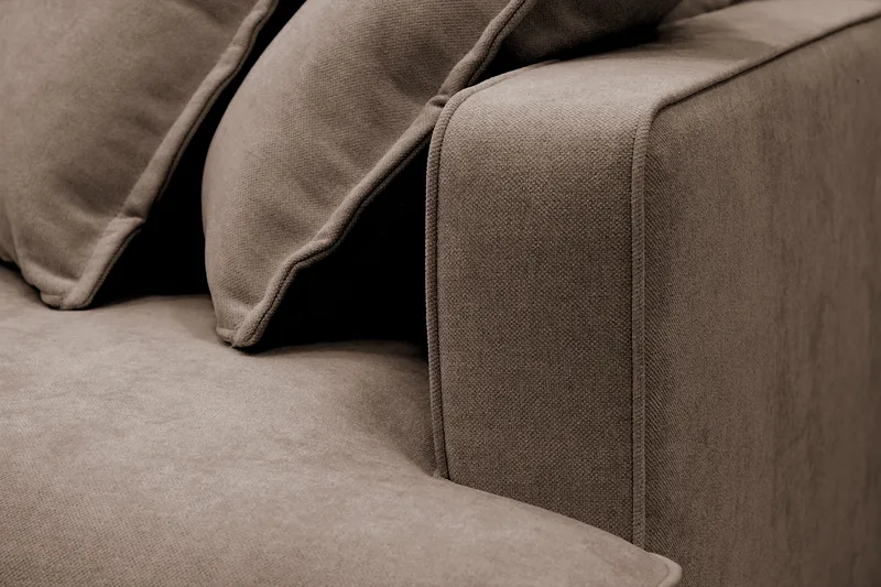 Rossita Lyx 4-sits Extra djup Soffa med Schäslong Vänster - Brun Tyg - Möbler - Soffa - Divansoffor & schäslongsoffa