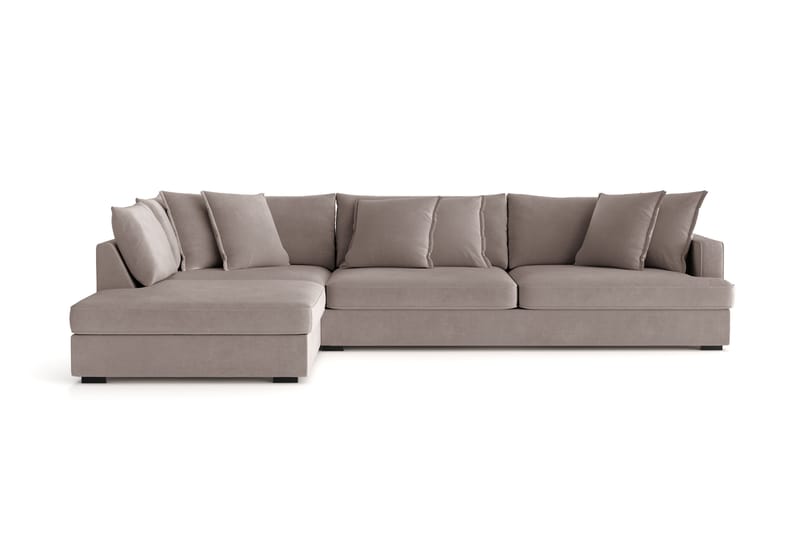 Rossita Lyx 4-sits Extra djup Soffa med Schäslong Vänster - Brun Tyg - Möbler - Soffa - Divansoffor & schäslongsoffa