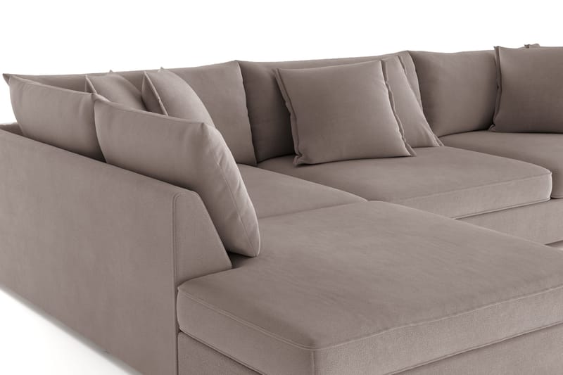 Rossita Lyx 4-sits Extra djup Soffa med Schäslong Vänster - Brun Tyg - Möbler - Soffa - Divansoffor & schäslongsoffa