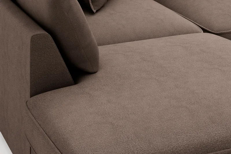 Rossita Lyx 4-sits Extra djup Soffa med Schäslong Vänster - Brun Tyg - Möbler - Soffa - Divansoffor & schäslongsoffa