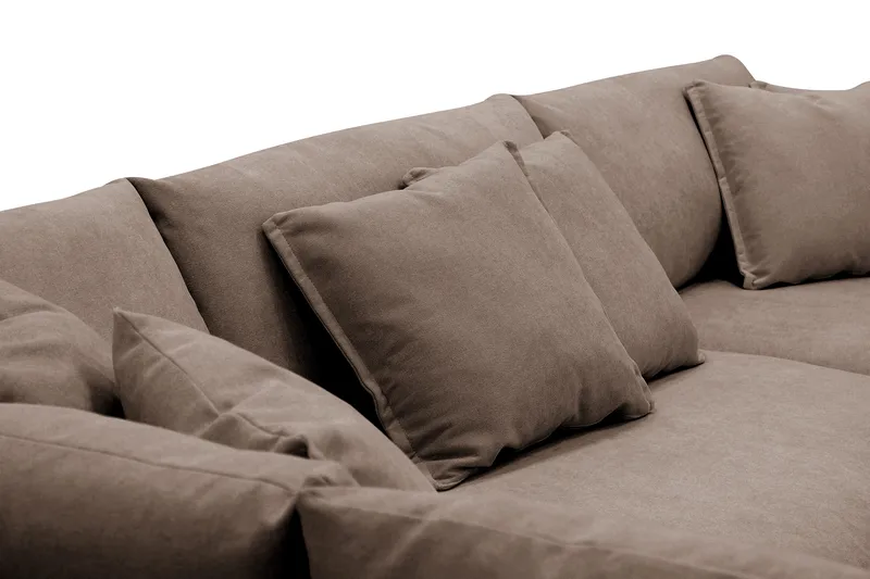 Rossita Lyx 4-sits Extra djup Soffa med Schäslong Vänster - Brun Tyg - Möbler - Soffa - Divansoffor & schäslongsoffa