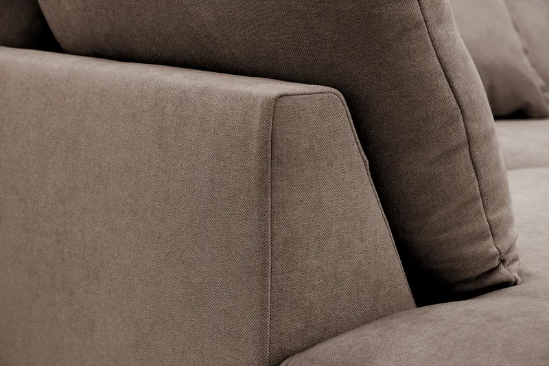 Rossita Lyx 4-sits Extra djup Soffa med Schäslong Vänster - Brun Tyg - Möbler - Soffa - Divansoffor & schäslongsoffa