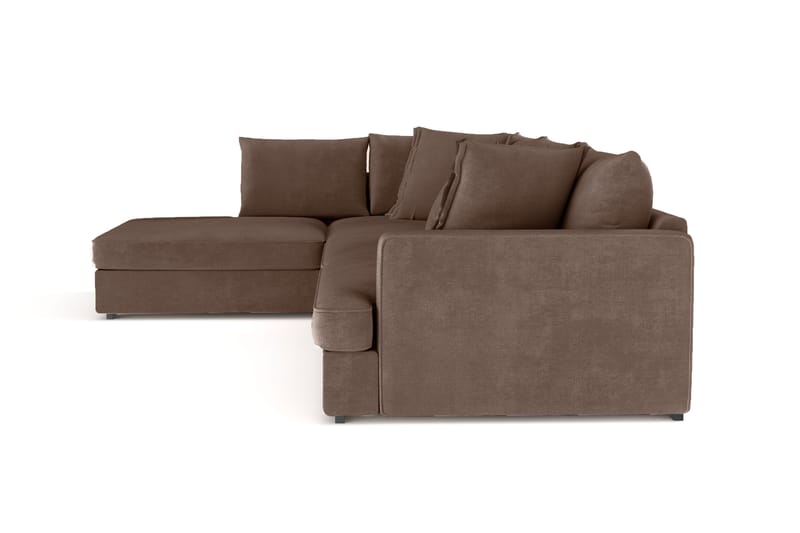 Rossita Lyx 4-sits Extra djup Soffa med Schäslong Vänster - Brun Tyg - Möbler - Soffa - Divansoffor & schäslongsoffa