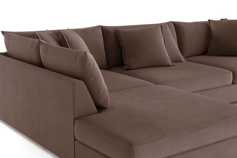 Rossita Lyx 4-sits Extra djup Soffa med Schäslong Vänster - Brun Tyg - Möbler - Soffa - Divansoffor & schäslongsoffa