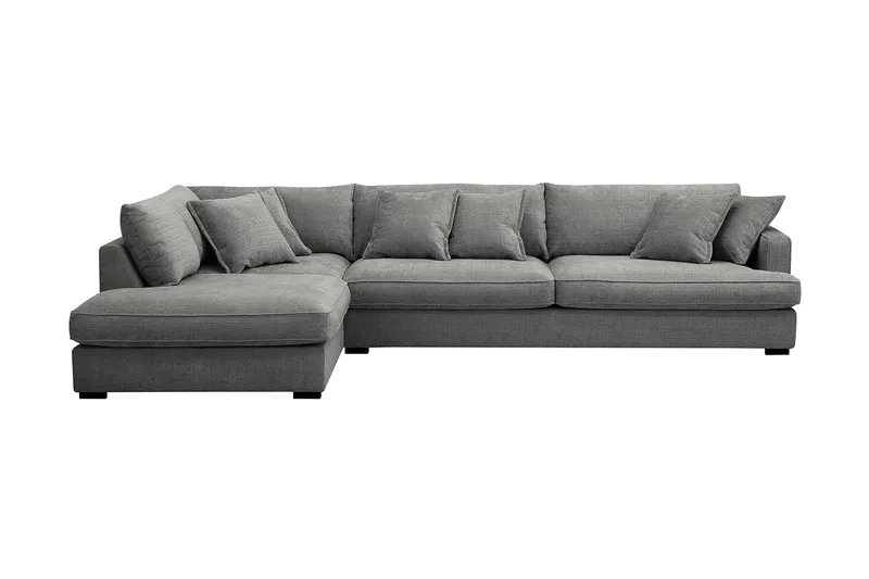 Rossita Lyx 4-sits Extra djup Soffa med Schäslong Vänster, Grå Chenille