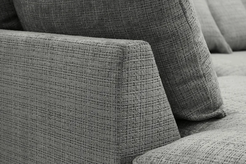 Rossita Lyx 4-sits Extra djup Soffa med Schäslong Vänster - Grå Chenille - Möbler - Soffa - Divansoffor & schäslongsoffa